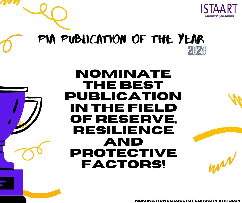 What was the most impactful publication in our field over the last year? The Winner will be recognized during PIA Day at AAIC 2024, in Philadelphia!

Submit your nomination now: bit.ly/3SwwOSW