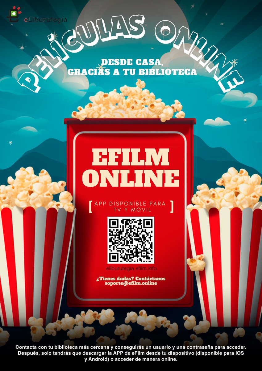 BeasaingoUdala's tweet photo. 🏠🎞️Filmak online etxetik ikusi Beasaingo udal liburutegiari esker! Jaitsi Appa eta liburutegian erabiltzailea eta pasahitza eskuratu #efilmonline #Beasain
🏠🎞️Películas online desde casa gracias a tu biblioteca. Descárgate la #App y consigue usuario y contraseña en tu biblioteca https://t.co/baVBRVz8S1