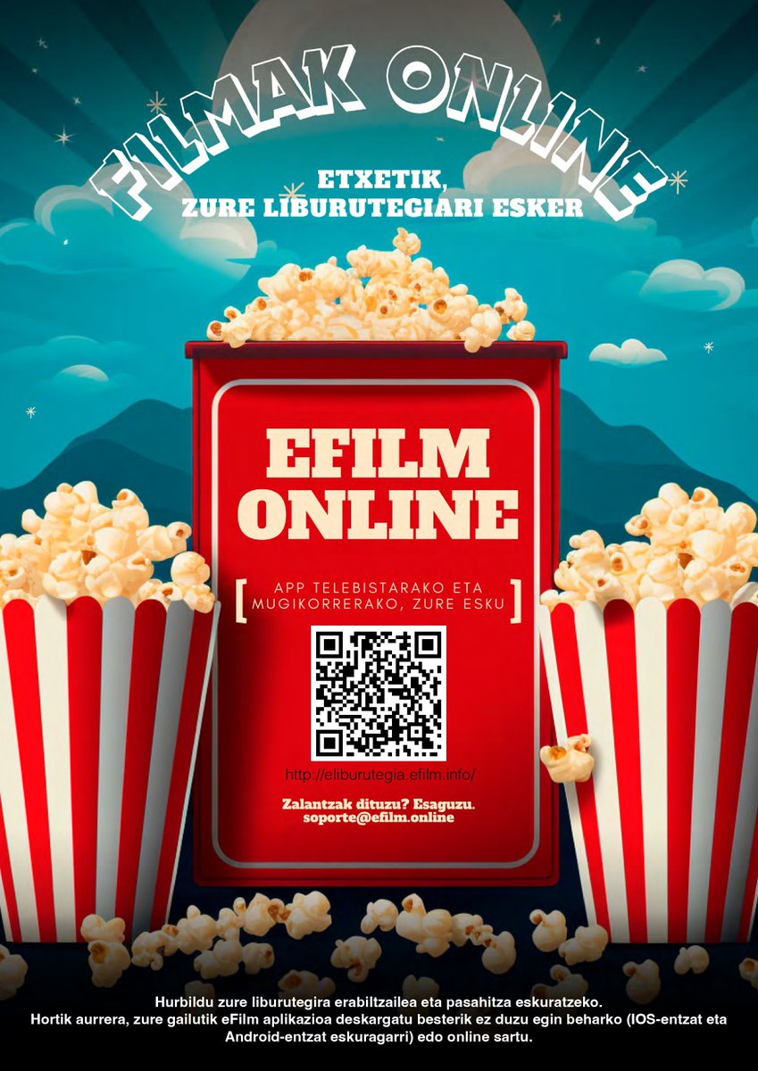 BeasaingoUdala's tweet photo. 🏠🎞️Filmak online etxetik ikusi Beasaingo udal liburutegiari esker! Jaitsi Appa eta liburutegian erabiltzailea eta pasahitza eskuratu #efilmonline #Beasain
🏠🎞️Películas online desde casa gracias a tu biblioteca. Descárgate la #App y consigue usuario y contraseña en tu biblioteca https://t.co/baVBRVz8S1