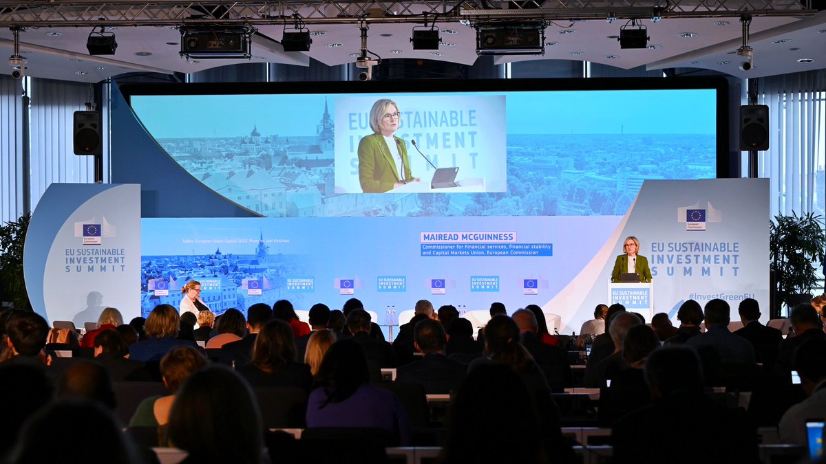 ecfin's tweet photo. "The EU has built a strong rulebook for sustainable finance, including the EU Taxonomy. The next step is for investors and companies to use these tools."

Commissioner @McGuinnessEU at the EU Sustainable Investment Summit #InvestGreenEU https://t.co/VLxLfUKRQ7