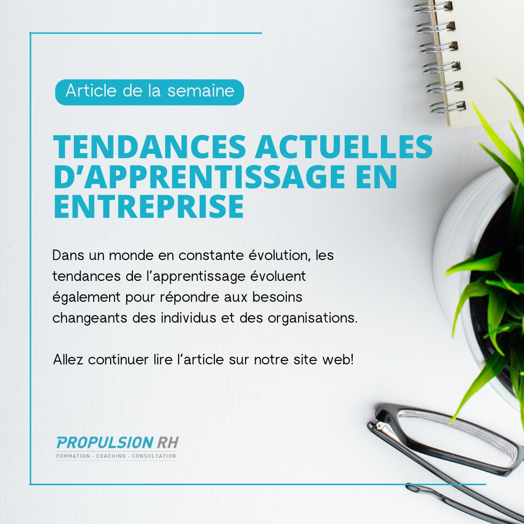 Propulsion_RH's tweet photo. Notre article de la semaine : Les tendances actuelles d’apprentissage en entreprise.

👉👉Allez lire l'article sur notre site web : https://t.co/2RDs6JOaTE https://t.co/Wetp4KV7wd