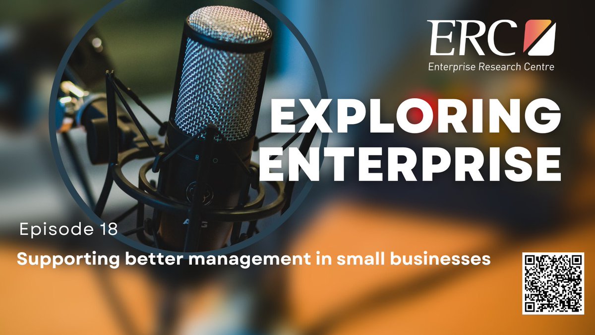 🎙️New ERC podcast now out! Hear ERC Deputy Director Mark Hart talk with Manny Athwal CEO of <a href="/schoolofcoding/">School Of Coding & AI</a>, and <a href="/IanPMcLaughlan/">Ian McLaughlan</a> Director of <a href="/BizGrowthWM/">Business Growth West Midlands</a> on how we can support better management in small businesses <a href="/ESRC/">Economic and Social Research Council</a> <a href="/biztradegovuk/">Department for Business and Trade</a> #SmallBusiness enterpriseresearch.ac.uk/podcast/episod…