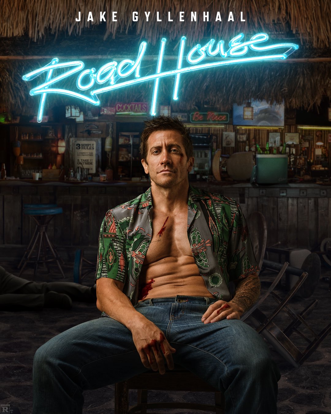 Jake Gyllenhaal op Roadhouse 2024 poster op MoviePulp