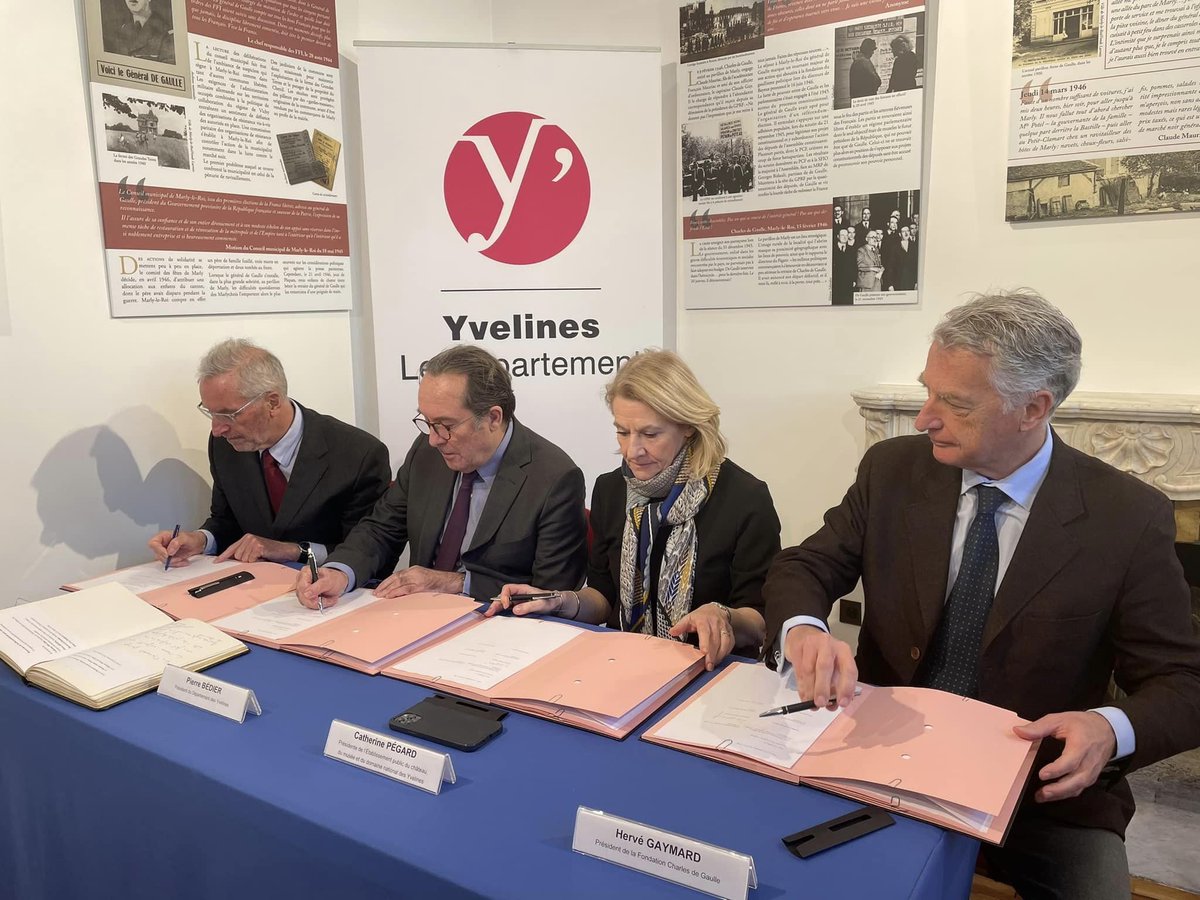 pierre_bedier's tweet photo. 🖊️ Réouverture du Pavillon présidentiel de @MarlyLeRoi_78. @Les_Yvelines ont intégralement financé les travaux. Cette résidence est un lieu émouvant qui appelle à la réflexion. Le général de Gaulle y a séjourné du 21 janvier au 26 mai 1946. #Gaullisme https://t.co/afrD8K88mQ