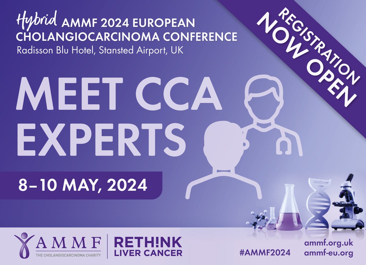 CharityAMMF's tweet image. We look forward to welcoming you to #AMMF’s Hybrid 2024 European Cholangiocarcinoma Conference in London, where you can meet leading CCA experts and others in the CCA community.

Join us in-person: ow.ly/gzqA50Qs9fy

#cholangiocarcinoma #AMMF2024 #BileDuctCancer