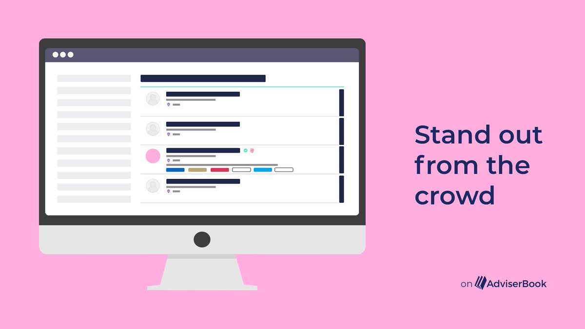 AdviserBook's tweet photo. Impartial search results based on user search criteria, including location, services offered, and other metrics.

A completed profile = Prominence in listings

Signpost prospective clients to your firm today 👉 https://t.co/TszBtK20Xt

#AdviserBook #ClaimYourProfile https://t.co/txOWe4nLZ4