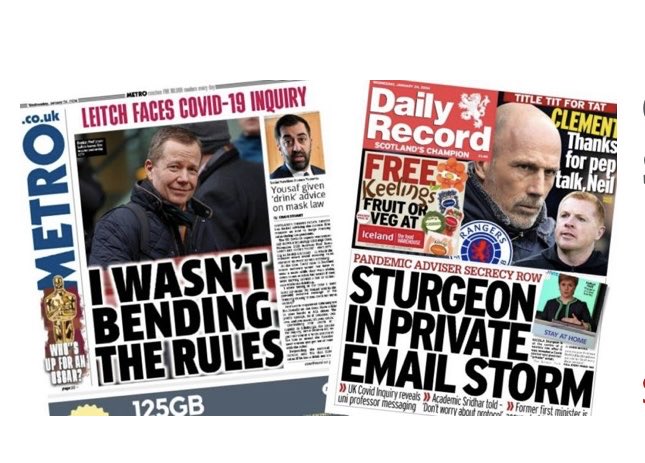 PeteWishart's tweet photo. The ‘media feeding frenzy’ as I described it on Good Morning Scotland this morning is now getting totally out of control. These were the people who led Scotland through the pandemic, keeping Scotland safe, following set guidelines. It’s becoming embarrassing now. https://t.co/7RSqrLXJRK