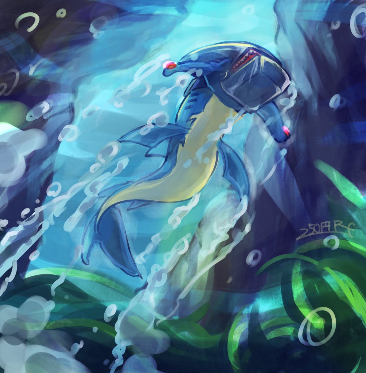 no humans pokemon (creature) underwater bubble solo air bubble signature  illustration images