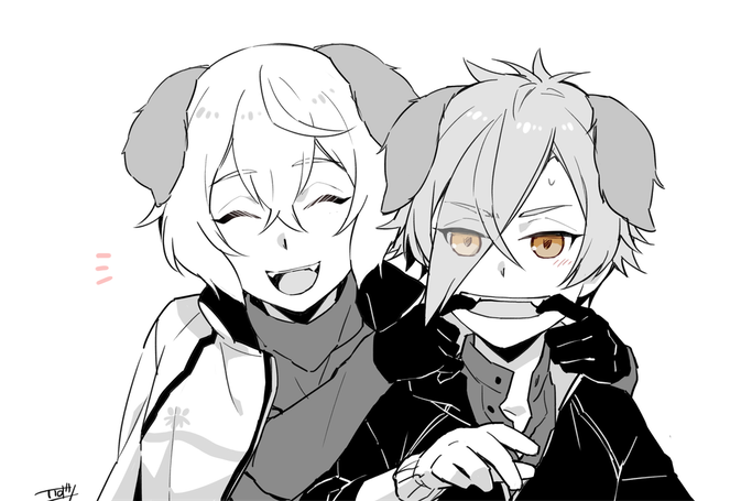 #みんなのケモミミ男士見せてください 

タグありがとうございます…🙏
🐱🐶🦊ケモミミ入り乱れ(再掲) 