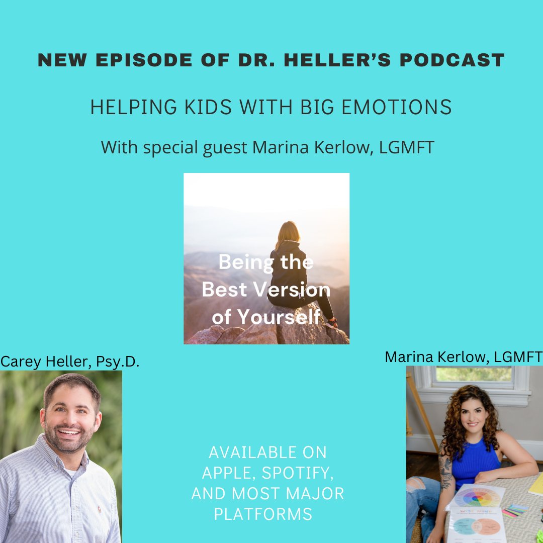Check out <a href="/CareyHellerPsyD/">Carey Heller, Psy.D.</a> 's latest podcast episode with Marina Kerlow, LGMFT discussing helping kids with big emotions spotifyanchor-web.app.link/e/4zkDv7NHCGb #anxiety #emotions #parenting