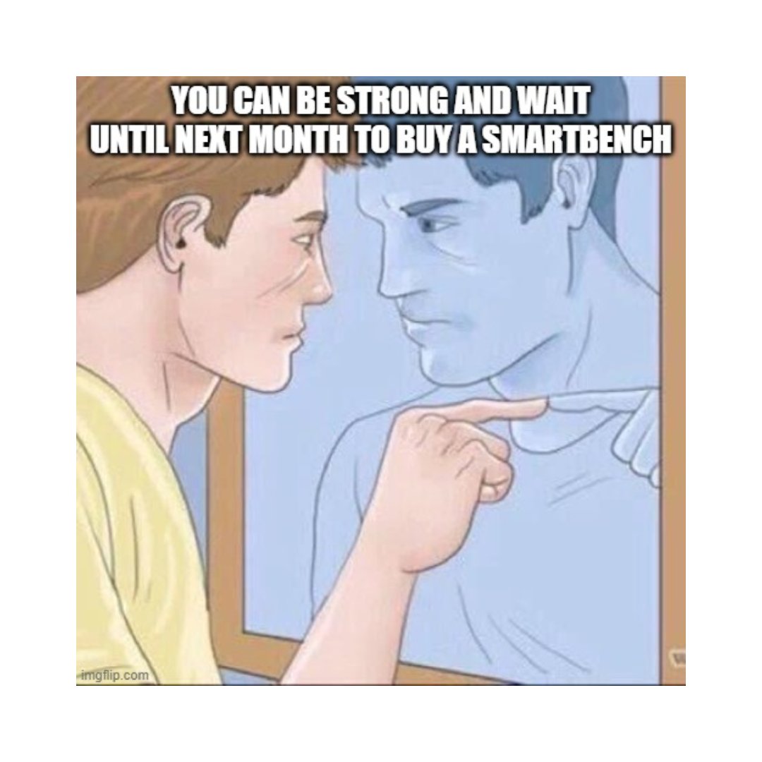 yetitool's tweet image. Mirror pep talk: 'You can totally wait another month to get that SmartBench… or can you? 😅

#cncrouter #memes #smartbench