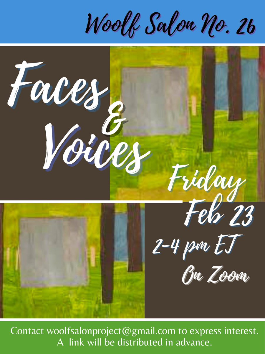 We’re back! Save the date for Woolf Salon No. 26: Faces and Voices —where we will spend some time with Woolf & that (in)substantial territory between prose & poem & prose poem & sketch & draft & experimental collaboration. For more info see our latest invite! #VirginiaWoolf