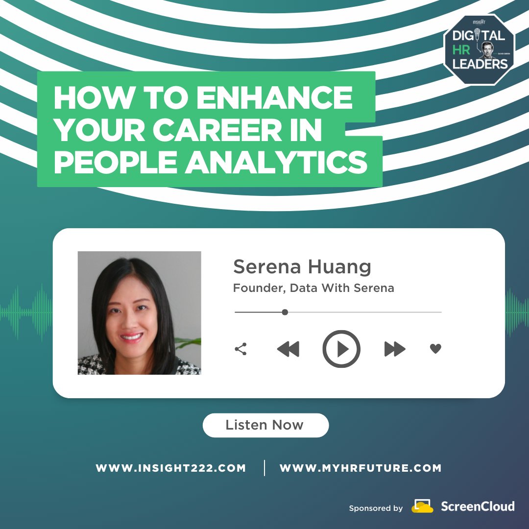 Are you trying to take your #peopleanalytics #career to the next level? Our latest #DigitalHRLeaders #podcast episode is for you, as @david_green_uk welcomes @SerenaHuangPhD to discuss the people analytics field and careers. myhrfuture.com/digital-hr-lea…… @screencloud #HR #Learning