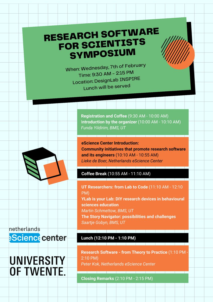 Curious about Research Software? Join us on Feb 7 at <a href="/UTwente/">University of Twente (inactive)</a>! Learn about its creation, funding opportunities &amp; catch the inside scoop from scientists &amp; engineers who've turned research into software. Open to all, no charge! Register today <a href="/eScienceCenter/">Netherlands eScience Center @akademienl.social</a>
forms.office.com/Pages/Response…