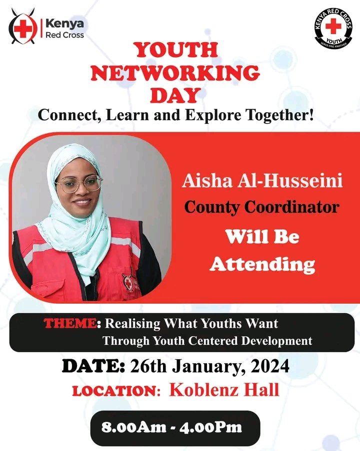 Our County Coordinator will be attending. Supporting youth activities gives us energy, strength and hope to continue being active. It will be a networking day don't miss. #YouthNetworkingDay @krcs_mombasa @RedCrossYouthKE @NjokiNjiriri @MohdgsaidSaid @baheromohamed @Phudaite