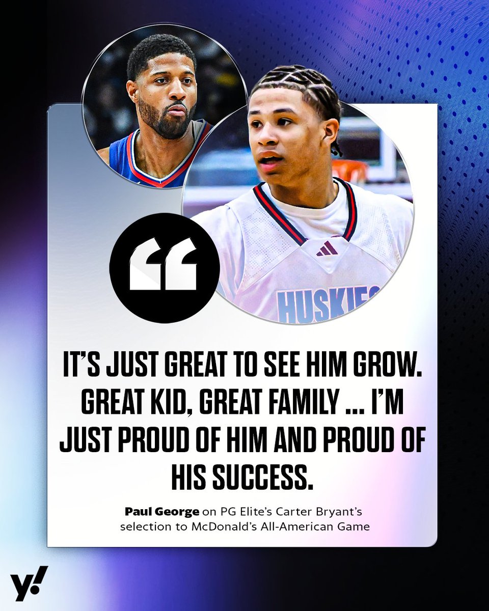 Balldontlie's tweet photo. Paul George said Carter Bryant earned his McDonald's All-American selection after mentoring him with his PG Elite select team 👏 https://t.co/DJWtmc82Bm