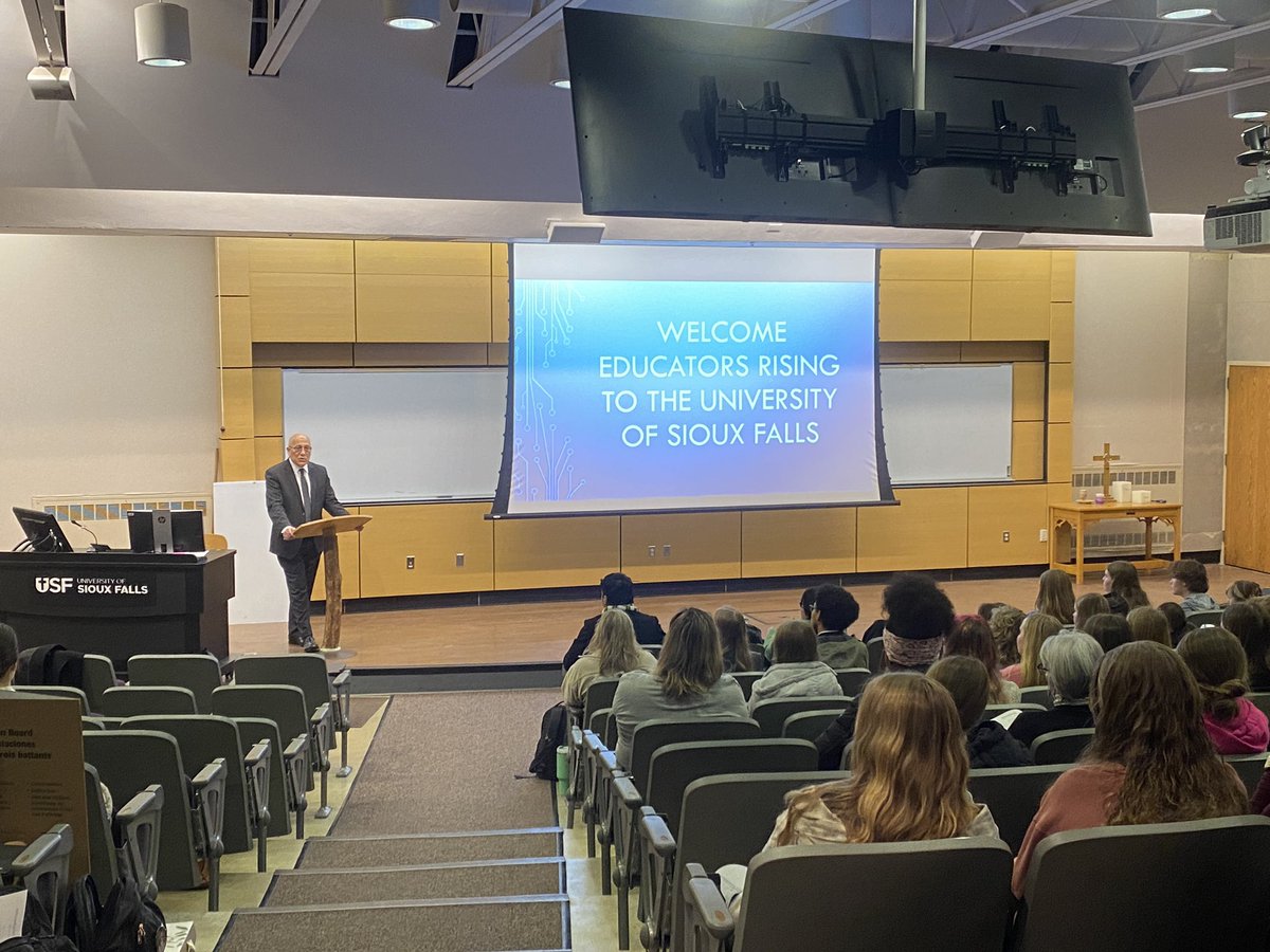 Huge thank you <a href="/USiouxFalls/">Univ. of Sioux Falls</a> and <a href="/usiouxfallspres/">Brett Bradfield</a>  for joining our <a href="/EducatorsRising/">Educators Rising</a> learning expo and inspiring our members. We are excited to be on campus today. #growourown #futureeducators
