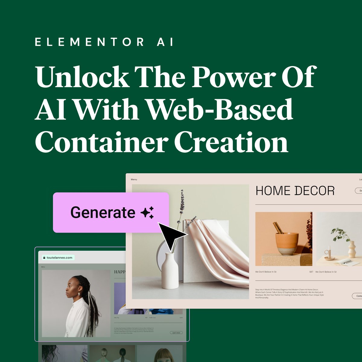 Generate containers based on any website that inspires you with Elementor AI 💥
More info right there 👇
bit.ly/3OebC1t