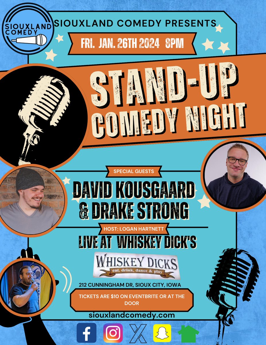 This Friday with <a href="/ComedySiouxland/">Siouxland Comedy</a> !!!