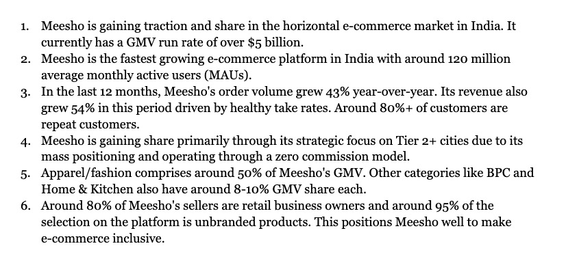 refsrc's tweet photo. Bernstein's note on Meesho: https://t.co/mYGKqNHaNr