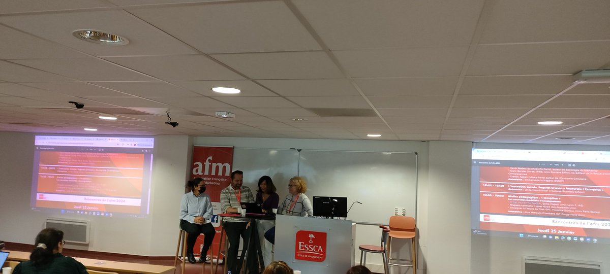 Atelier pédagogique
Rencontres de @afm_marketing : Les nouvelles modalités d’enseignement.
 Sonia Capelli   "comment innover dans la formation à la recherche"
 Lionel Nicod " l'expérience magasin connecté" 
Florence Durieux "comment enseigner à l’heure de Chat GPT"