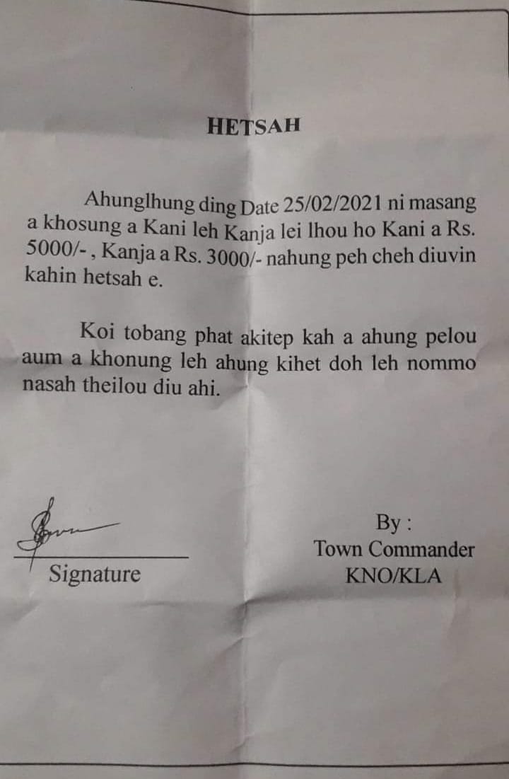 EnmyNedsNoMercy's tweet photo. 📍Translation: All the poppy  cultivators and ganja(marijuana or cannabis) cultivators are required to contribute Rs 5000 and Rs. 3000 from Poppy cultivators and Ganja cultivators respectively before 25/02/2021.
The responsibility rests with the owner if someone fails to contribute the specified amount by the deadline.
...
...
🫵🏼An important notice from #KukiTerrorists countersigned by KNO/KLA(kuki militant organisation) which is under SoO with the govt.
#Abbrogate_SoO_with_KukiMilitant
Any kuki tachappa or kuki machin knbi are welcome to translate this for me if I'm wrong.
#Kuki_ZoDrugCommunity
#KukiNarcoTerrorists 
@AriesHaoneoKuki @DyttoDytto5 @HennaryL
