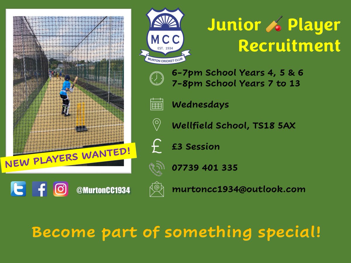 🌟New Players Welcome 🌟

Our indoor junior cricket coaching programme continues tonight ⬇️

Any queries message us or email us murtoncc1934@outlook.com

<a href="/easington_acad/">Easington Academy</a> <a href="/SHSGirlsSport/">Girls Sport</a> <a href="/SHSBoysSport/">Boys Sport</a> <a href="/RibbonAcademy/">Ribbon Academy</a> <a href="/Southhettonpe/">South Hetton Primary</a> <a href="/WellfieldSchool/">Wellfield School</a> 

#wearemurtoncc