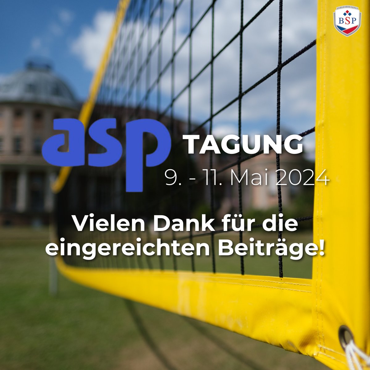 Herzlichen Dank an alle, die ihre Beiträge für die Jahrestagung 2024 der @asp_sportpsycho bei uns eingereicht haben! Die Anmeldung zur Haupttagung wird voraussichtlich ab 19.02. möglich sein – mit Early-Bird-Special in den ersten 2 Wochen. #staytuned #sportpsychologie