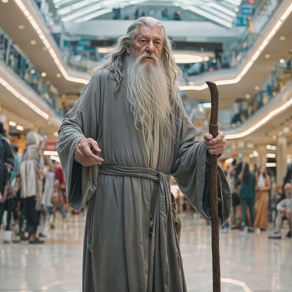 jdhmakes's tweet photo. #januaryaichallenge which is more fantastic, Gandalf the Gray or a thriving shopping mall in the age of Amazon? @krea_ai and @visualelectric https://t.co/3P7UE94gOM