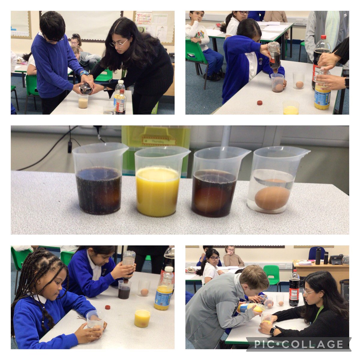 Rowlatts_TMET's tweet photo. Year 4 have set up their Science investigation this afternoon. We have put eggs into 4 different liquids to see if their shell will erode. The shell of the egg represents the enamel on our teeth #rmscience #curiosity π¦·π₯ https://t.co/XHsvJHKNlQ