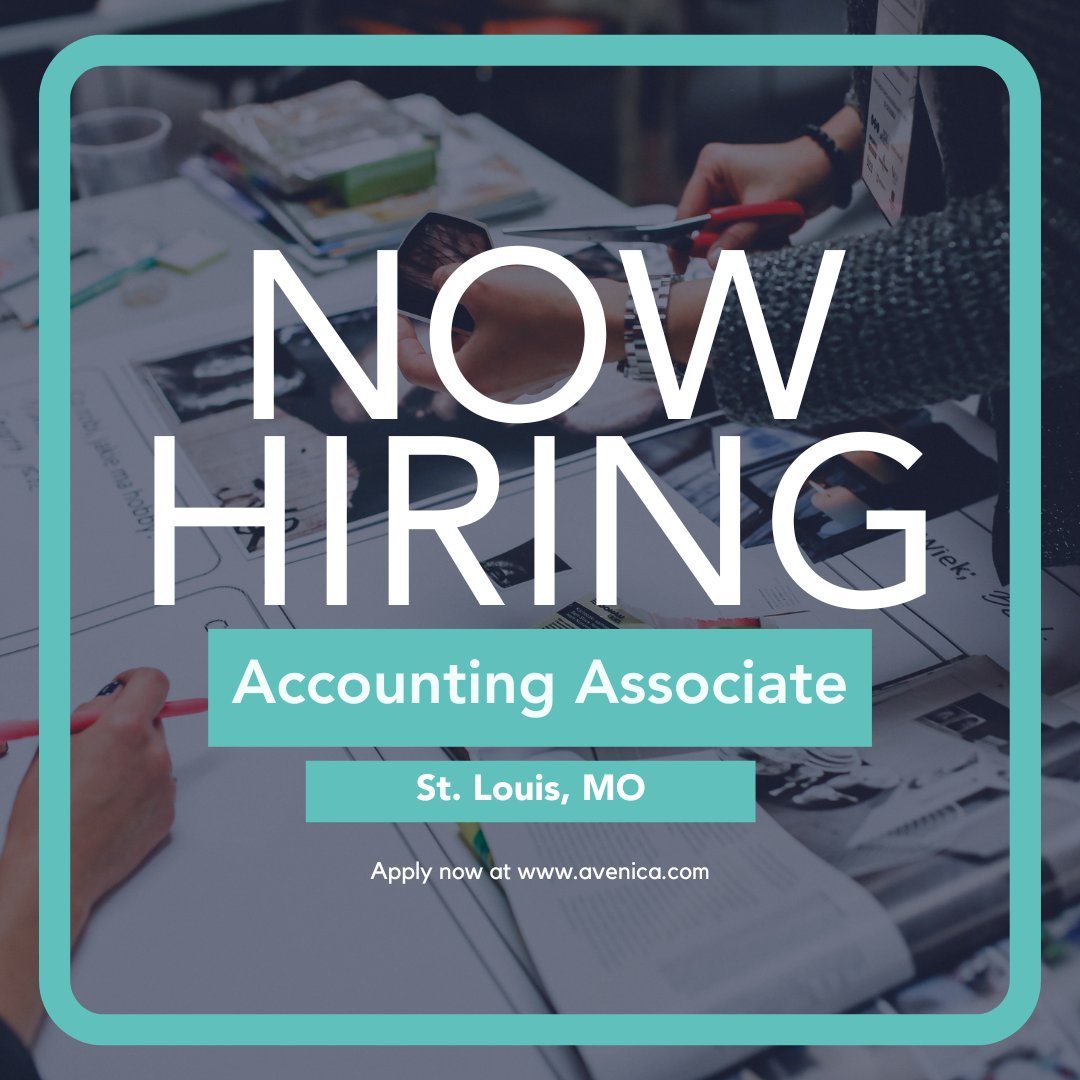 NOW HIRING!

We are currently evaluating talent for an Accounting Associate in St. Louis, MO!

*Starting compensation: $42K

*No degree required

*1 day WFH per week

*6th generation, family owned business

Apply now at avenica.com!

#stlouismo #accountingjobs