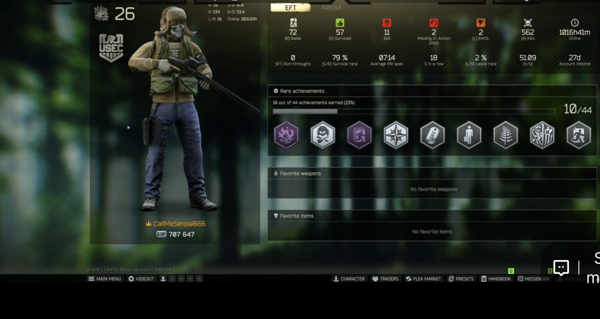 _LE012's tweet image. Nothing to see here @bstategames @tarkov @nikgeneburn    51kd with 79% survival.  Lvl 26 in 72 raids