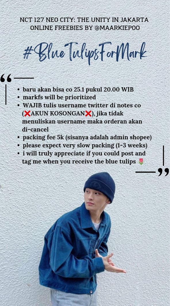 maarkiepoo's tweet photo. 🌷NCT 127 NEO CITY: THE UNITY IN JAKARTA🩵
– online freebies by @maarkiepoo –
#BlueTulipsForMark
🔗https://t.co/NaxdovnDH8
‼️MUST READ T&C BELOW‼️
🌷1 PERSON = 1 TULIP🌷
hopefully these blue tulips will bring you more happiness 🩵
#NEOCITY_THE_UNITY_JKT
#THEUNITYINJAKARTA https://t.co/6ffEntKINQ