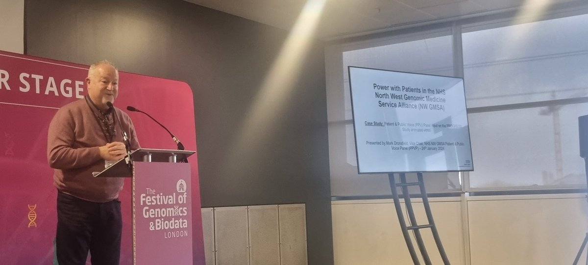 Great to hear about PPIE involvement in #genomic research from Mark Dromsfield, Vice Chair of the NHS GMSA Patient & Public Panel. Speaking about their phenomenally valuable contribution to developing our patient focussed video! m.youtube.com/watch?v=FjWpZi… @JessicaKPharma1