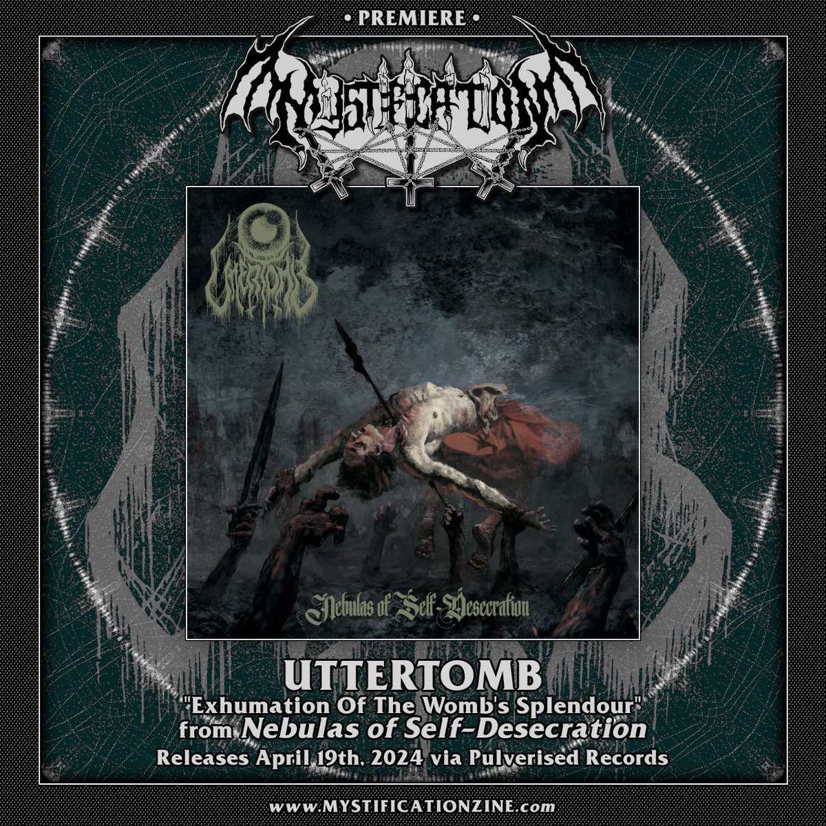 An Early Stream of “Exhumation of the Womb’s Splendour” from UTTERTOMB ‘Nebulas of Self-Desecration’ LP (2024) | PREMIERE

Check out 'Exhumation of the Womb's Splendour' from Uttertomb's LP 'Nebulas of Self-Desecration' April 19th via Pulverised Records.

mystificationzine.com/2024/01/24/an-…