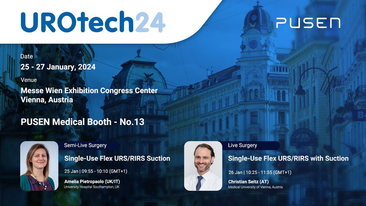 #UROtech24 is tomorrow! This presents a great opportunity to explore the latest advancements and technology in urology! Urologists who are passionate about cutting-edge technologies  are welcome to attend the #livesurgery and visit #PUSEN at booth No.13! #suction #RIRS #DISS