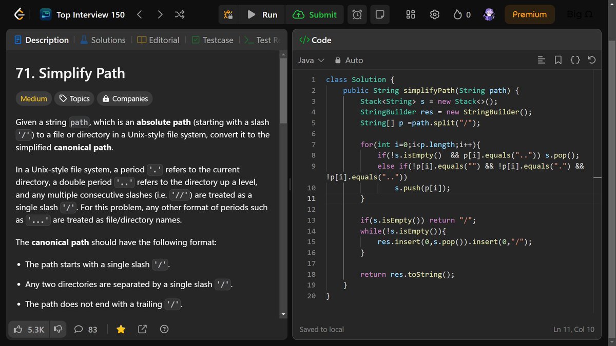 nehathecoder's tweet image. Day 97-98 of #100DaysOfCode 
🌟Data Structures : 
Been reading cracking the coding interview book 📖
Covered various topics like🎯: 
✅hash table ✅arraylist ✅stringbuilder ✅linked list ✅trees and graphs
🌟DSA :
✅ Simplify Path
✅ Count Complete Tree Nodes
#code