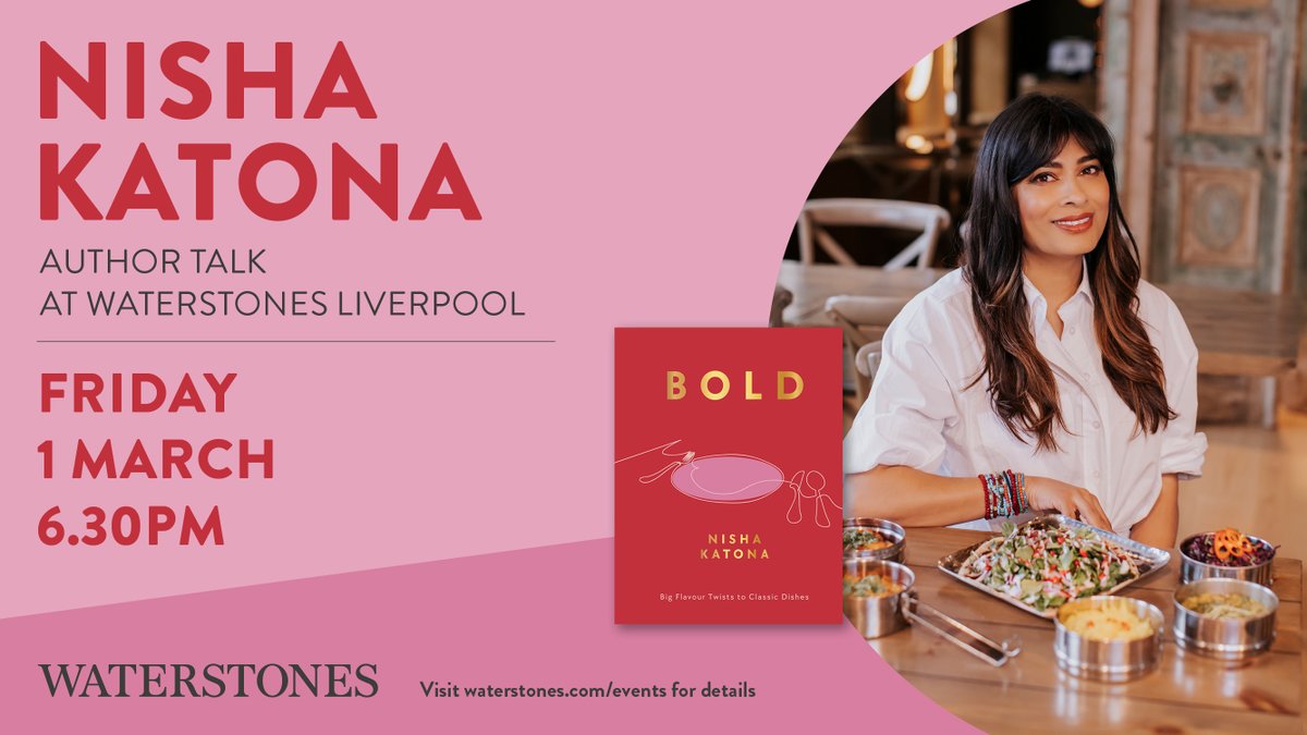 Join us on Friday 1st March at Waterstones Liverpool to celebrate the publication of Nisha Katona's brand new cookbook, 'Bold'!  

Book your ticket here: tinyurl.com/yc7ffvbe✨ 

#Bold #NishaKatona #Mowglistreetfood #Mowgli #Indiancooking #Cookbook #Cookerybook #Recipes #Chef