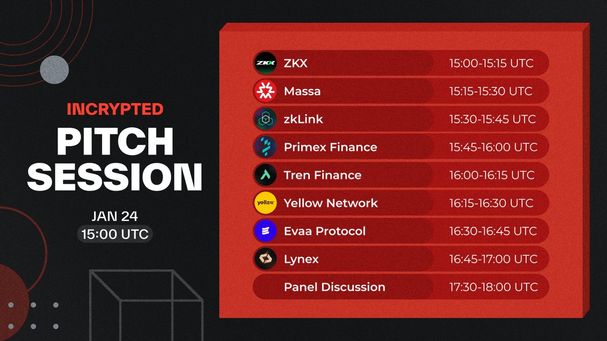 pitchtalk_com's tweet photo. π£ There's still a chance to join us!
π Want a sneak peek? Check out our YouTube: https://t.co/OzcNVcwDHm
Don't miss out - be part of such a great event π
#PitchTalk #IncryptedPitchSession https://t.co/710wXXWfRE