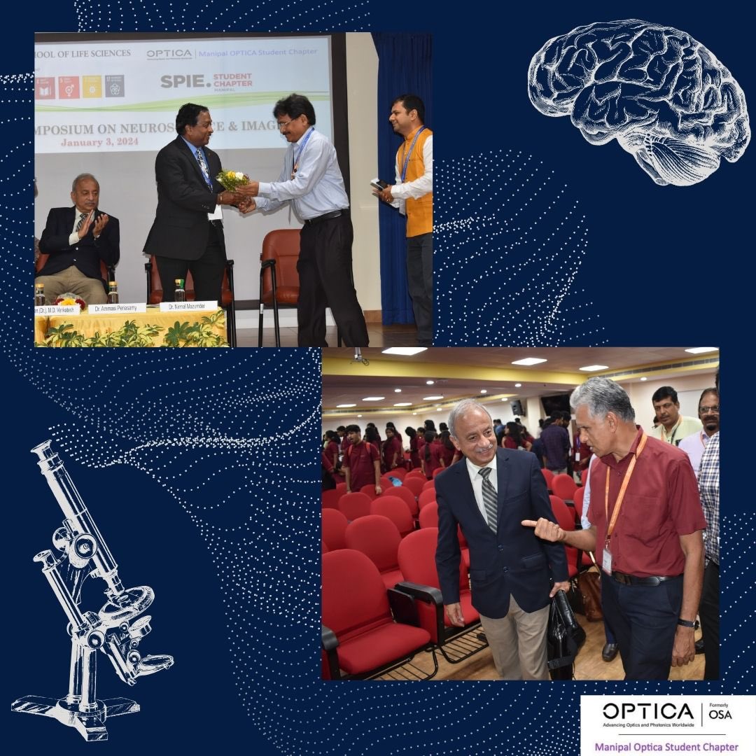 OPTICA_Manipal's tweet photo. A recap of the “ International Symposium on Neuroscience and Imaging ” which was conducted on the 3rd of January 2024 at Manipal School of Life Sciences ( @MSLS_MAHE ). https://t.co/1idQsDUb9U