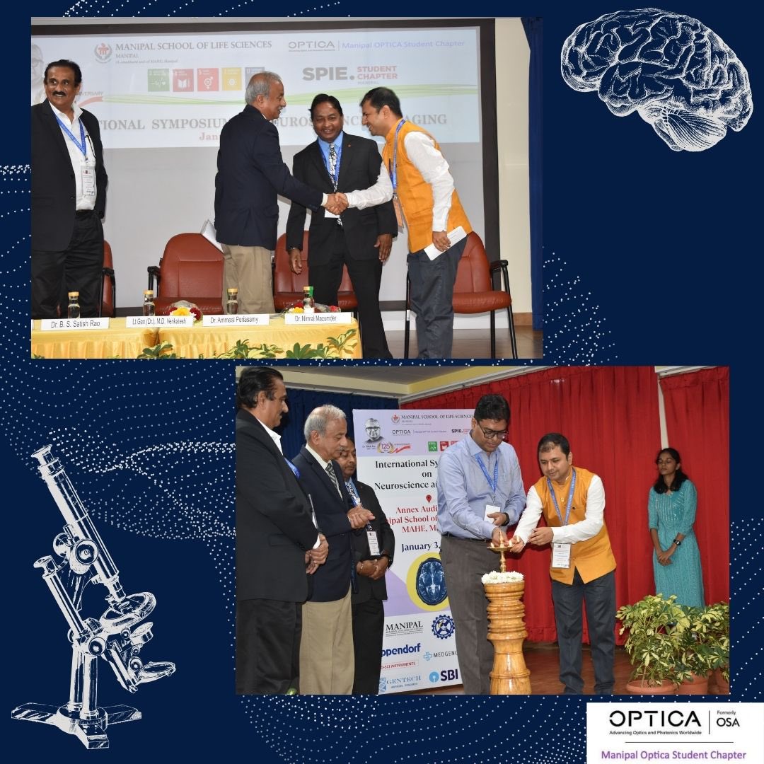 OPTICA_Manipal's tweet photo. A recap of the “ International Symposium on Neuroscience and Imaging ” which was conducted on the 3rd of January 2024 at Manipal School of Life Sciences ( @MSLS_MAHE ). https://t.co/1idQsDUb9U