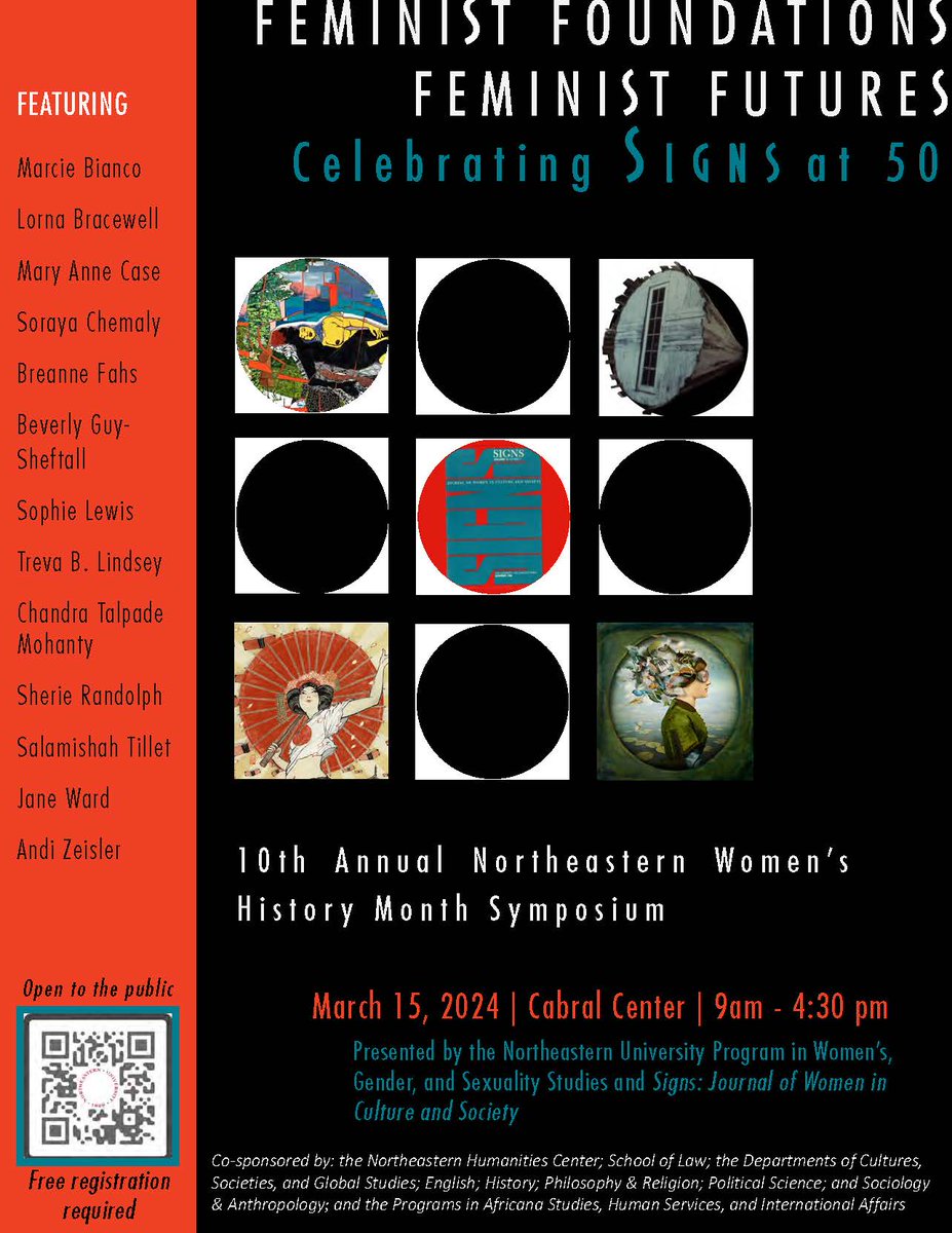 Signs is turning 50! Join us for a celebratory symposium at <a href="/Northeastern/">Northeastern U.</a> on March 15 - "Feminist Foundations, Feminist Futures: Celebrating Signs at 50." The event will have some amazing speakers on the past, present, future, and public face of feminist theory!