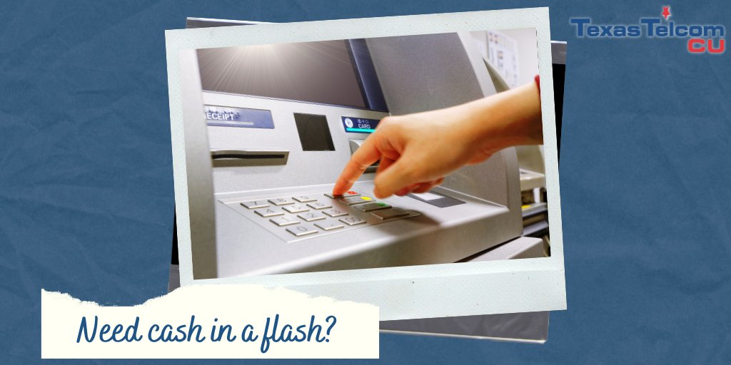 textelcu's tweet photo. Need cash in a flash? Locate your nearest ATM effortlessly and conquer your cash cravings. It's time to take charge of your funds! 💵

Find your nearest ATM here: https://t.co/8E5YavWGXj

#TexasTelcomCU
#LoveTexas https://t.co/FtklluS7E7