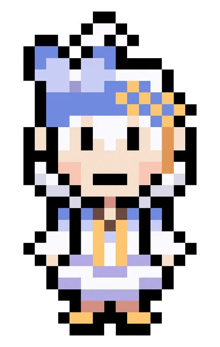 【FANART】ミリルちゃんの描いた絵が 「MOTHERっぽい」ってコメントがあったので  MOTHERのドット絵風。#ミリルかいた