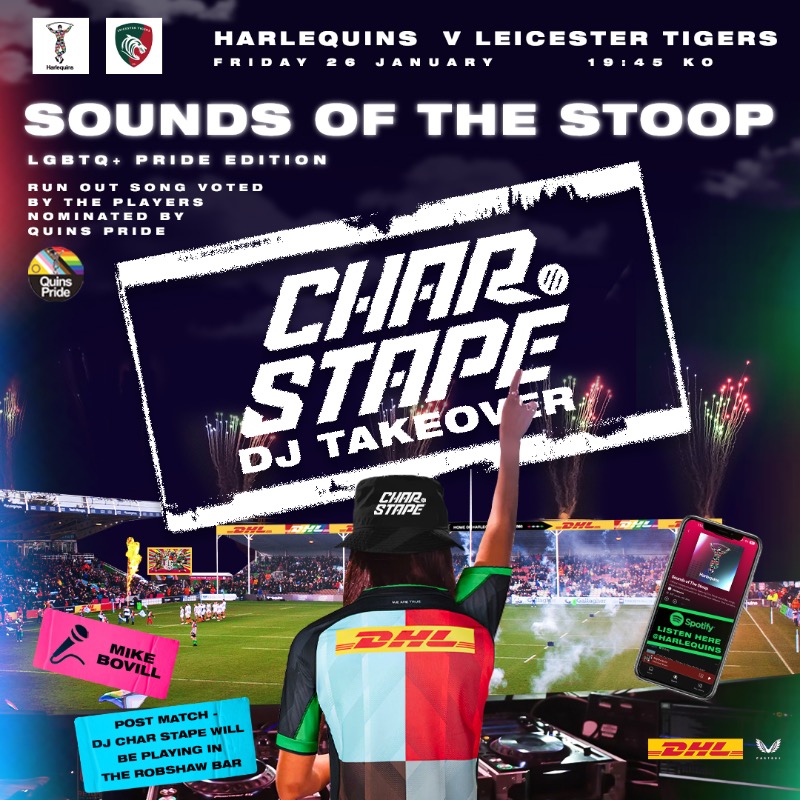 Harlequins's tweet photo. ⏰ Key timings
📰 Matchday programme
🎧 @charstape takeover
🎙️ Stoop Live hosted by @DRoj in new location
🎸 Quins Pride choice of songs
🎵 Player run out song voted by squad: “Young Hearts Run Free – Candi Staton”

#COYQ #HARvLEI