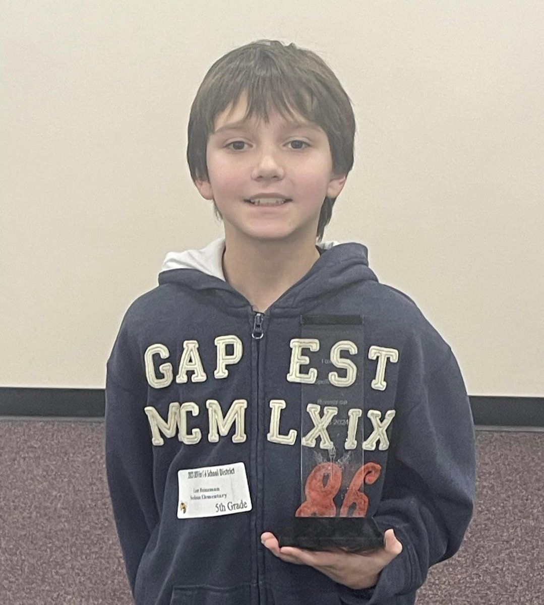 At last night’s annual 5th grade spelling bee, Liam did exceptionally well. He was runner up at the District bee.  Way to go, Liam!