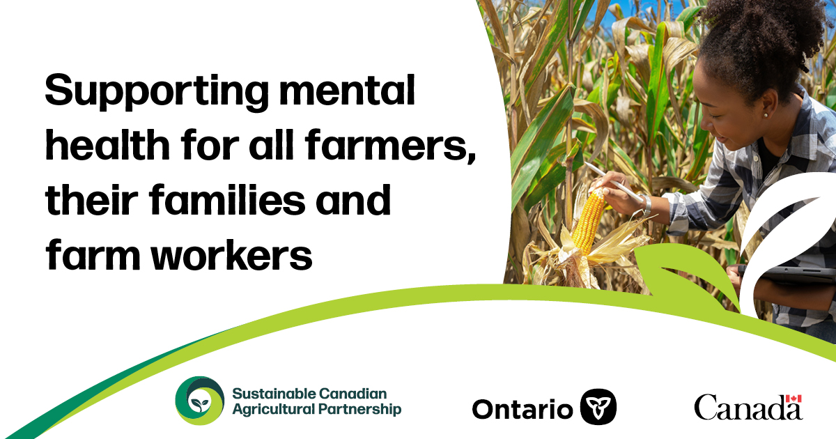 AgricultureON's tweet photo. Everyone can use a bit of help.

The Mental Health Toolkit is designed to provide farmers, their families and farm workers with free resources to support their mental health.

Get what you need here: https://t.co/AohpVHNTO1

#OntAg #BellLetsTalk https://t.co/Xc7FNWo4Xh