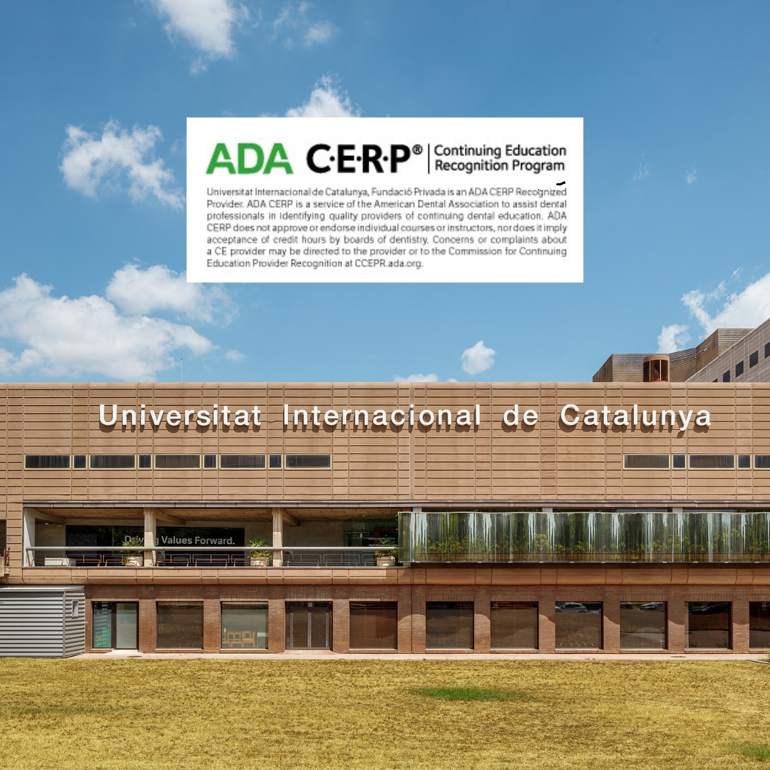 UIC Barcelona es la primera universidad española acreditada por el Programa de Reconocimiento de Educación Continua de la American Dental Association (ADA CERP) para la formación continua;  reconocimiento de prestigio a la calidad de la oferta formativa de la Universidad.