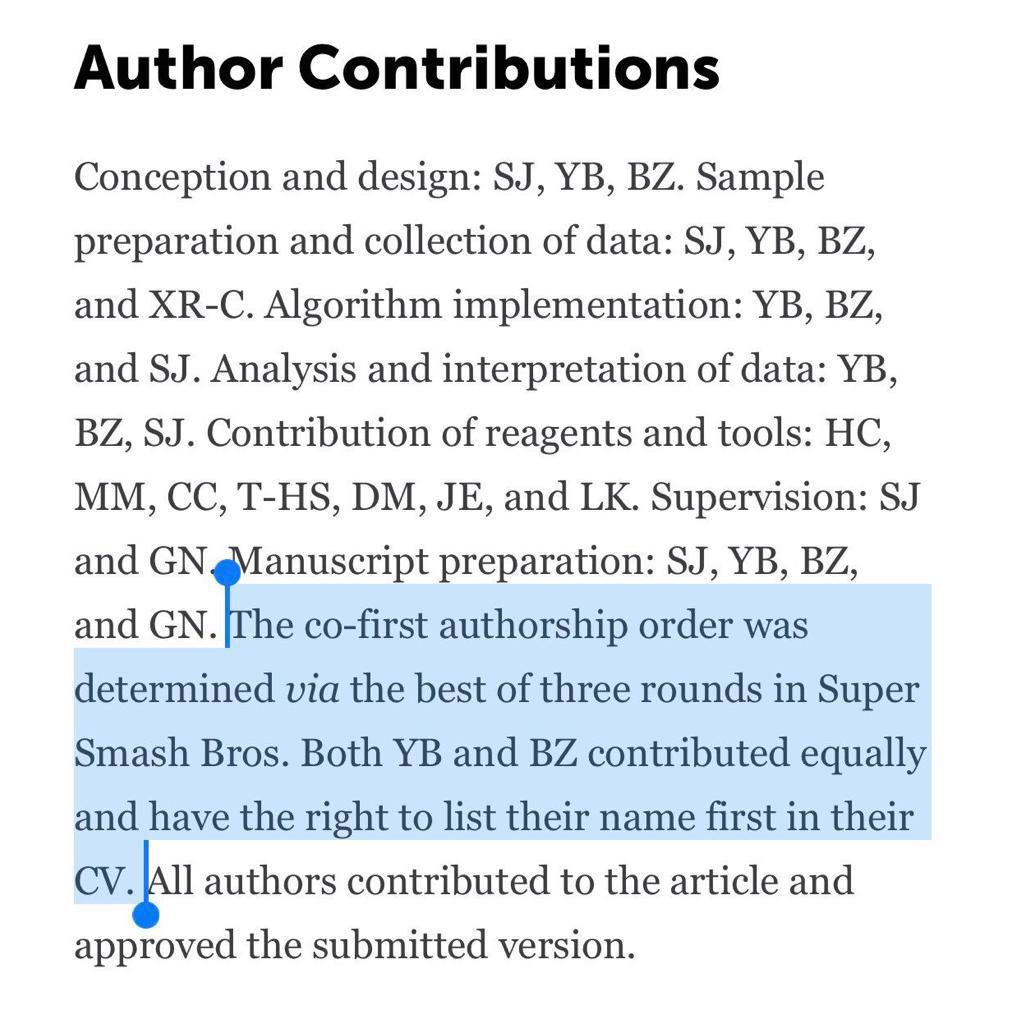 alvie_barr's tweet photo. How authorship order should always be determined: https://t.co/IeKxD8d3jO