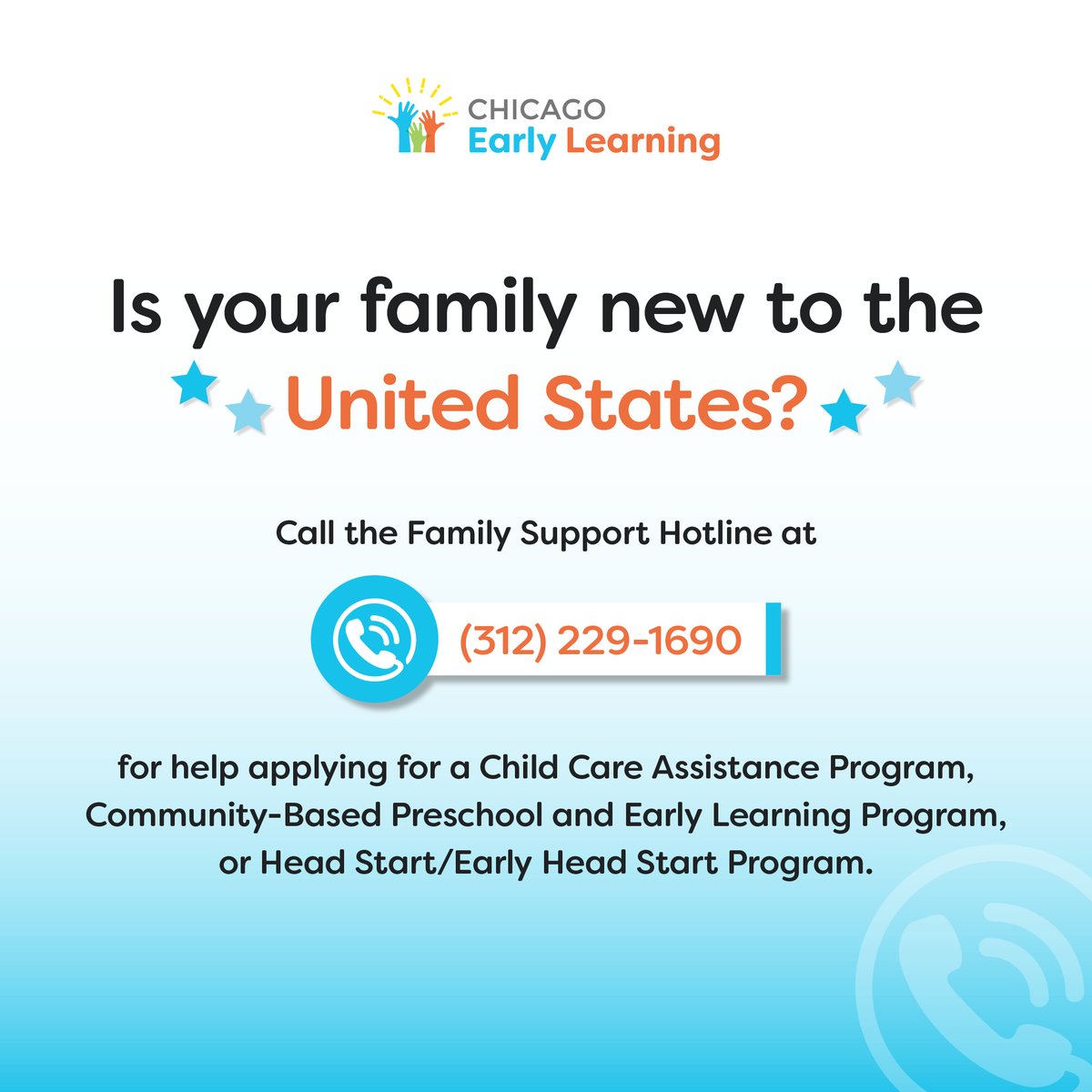 ChicagoLearning's tweet image. If you need help or have questions, don’t hesitate to give us a call! 🤗 #FamilySupportHotline